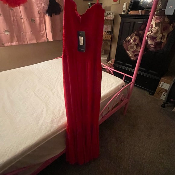 Red Linen Jump Suit - Picture 5 of 8